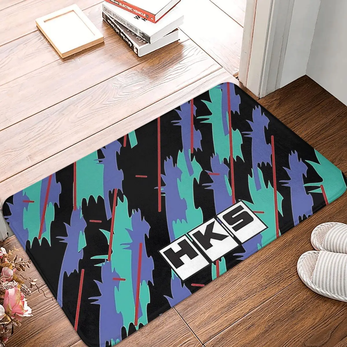 HKS พรมเช็ดเท้าหน้าประตู GT-R R32พรมนุ่มทันสมัยสำหรับห้องนอนพรมปูพื้นห้องนั่งเล่นบ้านแผ่นรองเท้ากันลื่น