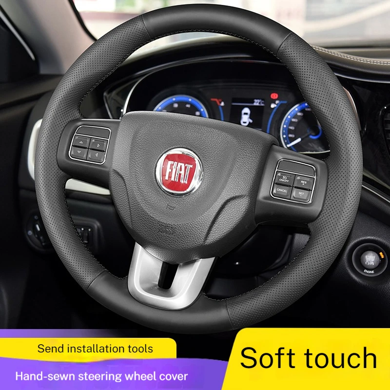 

Special hand-stitched steering wheel cover for Fiat Viaggio and Ottimo (custom-fit for specific models)
