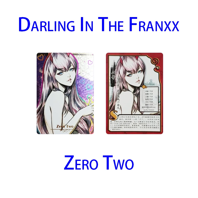 

1Pcs/set Darling In The Franxx Collection Card Zero Two Anime Characters Homemade Board Game Card Kids Toys Christmas Gift