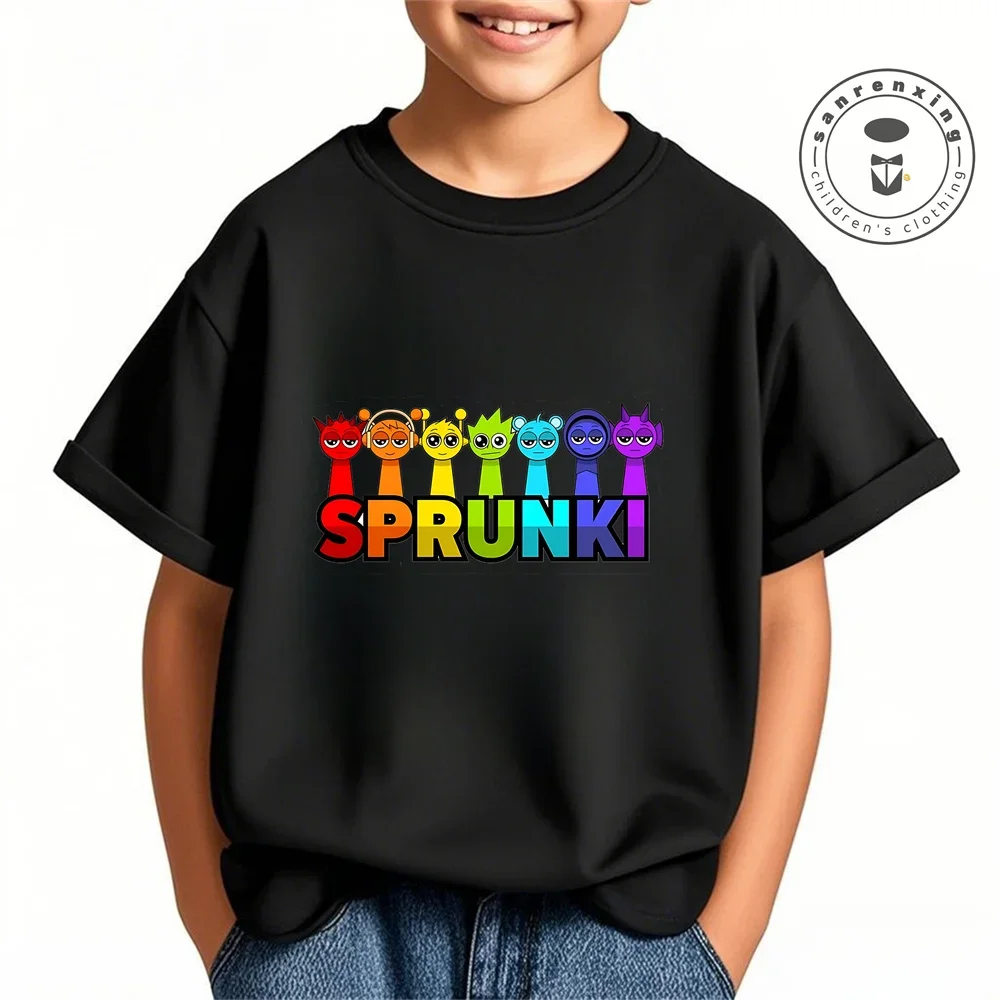 Y2K الاطفال القطن التي شيرت إيقاع صندوق طباعة الشارع الشهير Harajuku الأمريكية الهيب هوب نمط قصيرة الأكمام تي شيرت بنين بنات لباس غير رسمي