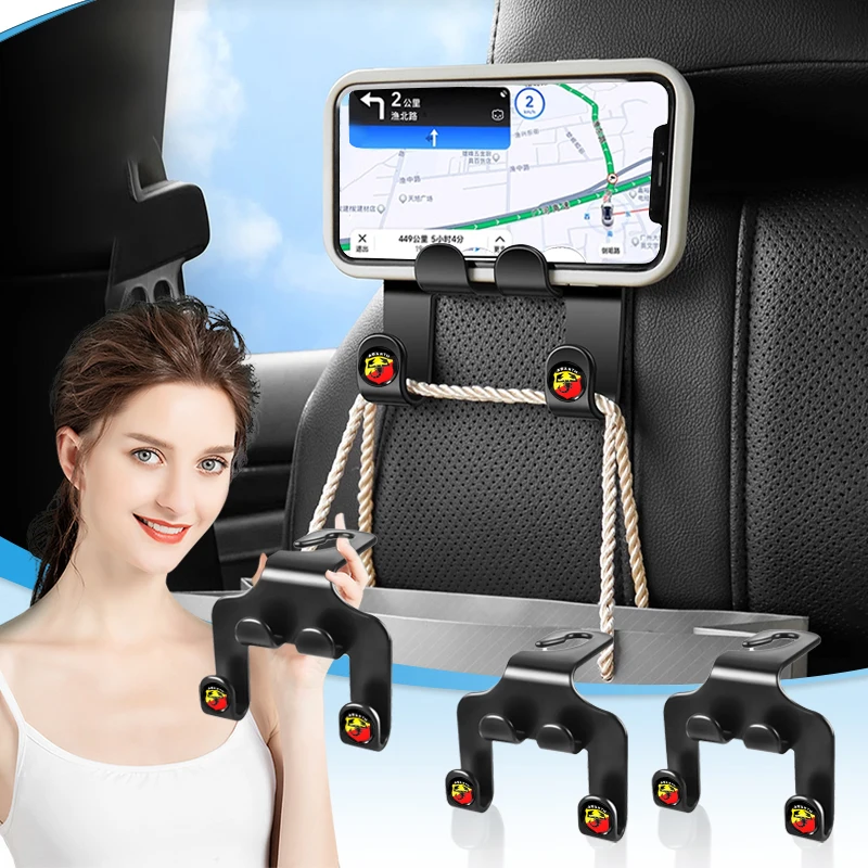 Car Seat Headrest Hook multifunctional Storage Mobile Phone Holder For Abbas Fiat Stilo Punto Panda Grande 500C Doblo Pondo