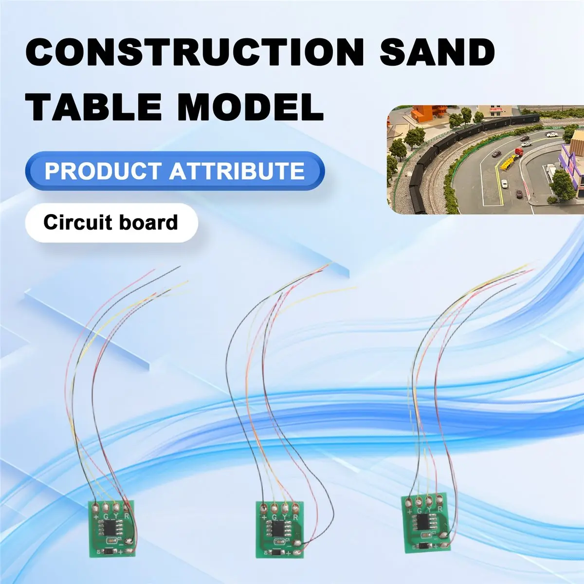 feelfeel 3Pcs HO N Scale Model Electric Circuit Board Traffic Light Signal Model HO Scale Train Railway Miniatures