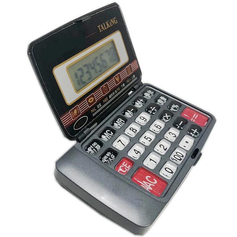 Electronic Folding Calculator Portable Scientific Calculate Commercial Count 8 Digit Large Display With Time, Alarm, Calendar
