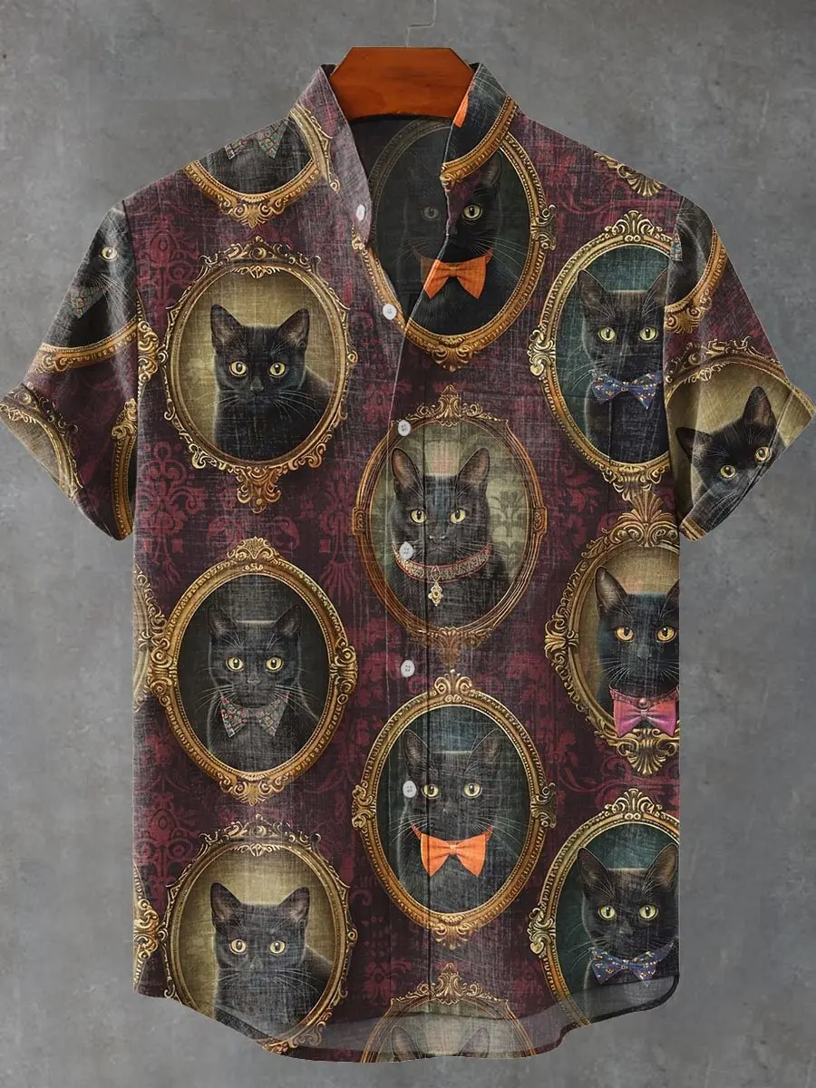 Summer new men's Hawaiian style printed short sleeved shirt, Hawaiian street top, casual and comfortable shirt