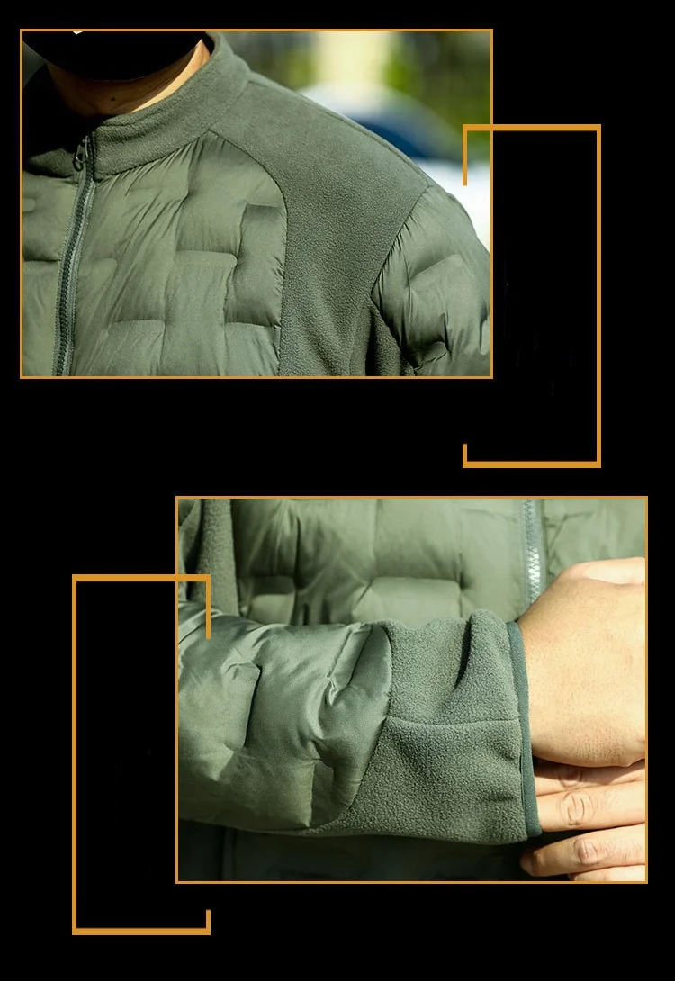 Giacca invernale in pile tattico da uomo Multi-tasche Cappotto sportivo caldo antivento Abbigliamento in pile di cotone Giacca riscaldante per escursionismo all'aperto