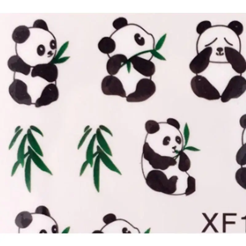 5 folhas novo design impressão de transferência de água etiqueta da arte do prego decalques panda bonito diy unhas ccreative animais dedo adesivo suprimentos