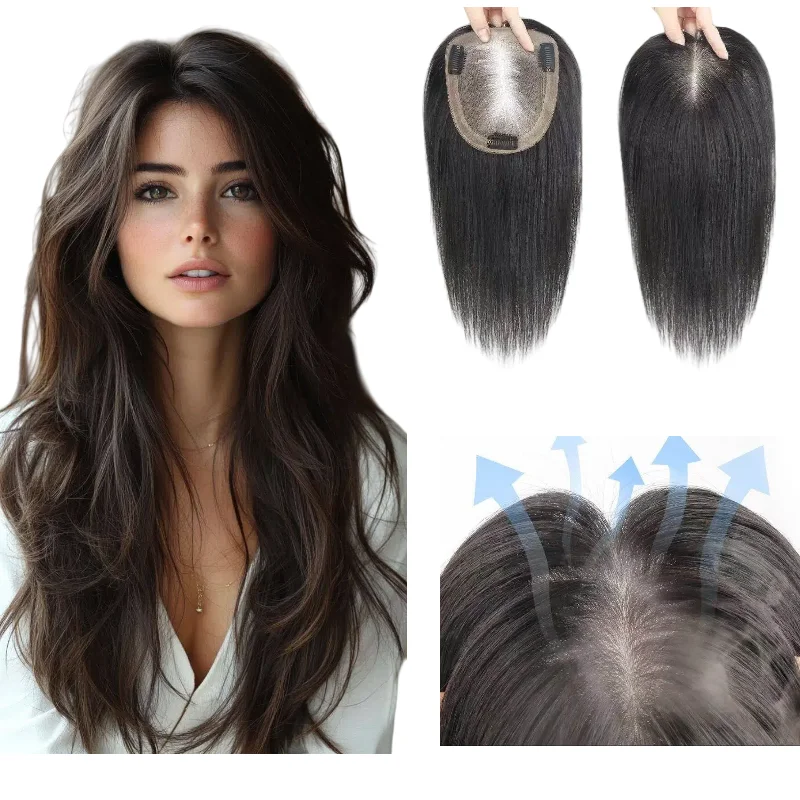 

Virgin Hair Silk Base Woman Topper 12x13 40cm Handmade 100% Human Hair Hairpiece In Stock 48H Delivery Dropship Support