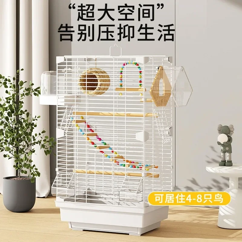 Tiger parrot Bird Cage Xuanfeng Peony Wenniao Embroidered Eye King-Size Villa Metal Home Large Space Ornamental Cage