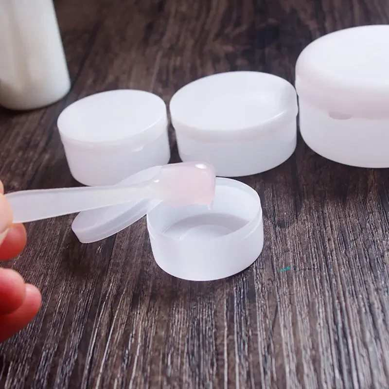 100Pcs 5g/10g/20g/30g/50g/100g White Plastic Cosmetic Sample Jars Pot Empty Face Cream Bottle Lip balm Container Refillable Box