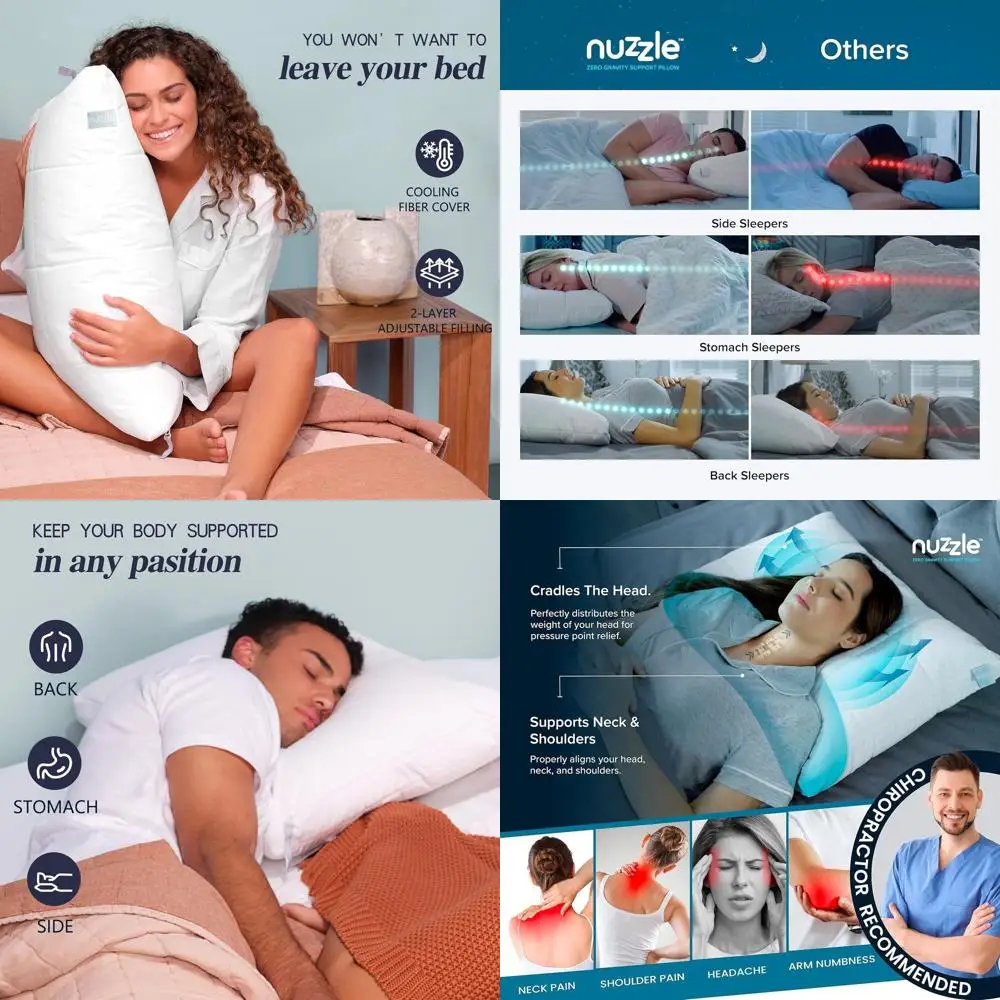 

Роскошная регулируемая подушка King Size для сна на боку - лучшая эргономичная поддержка