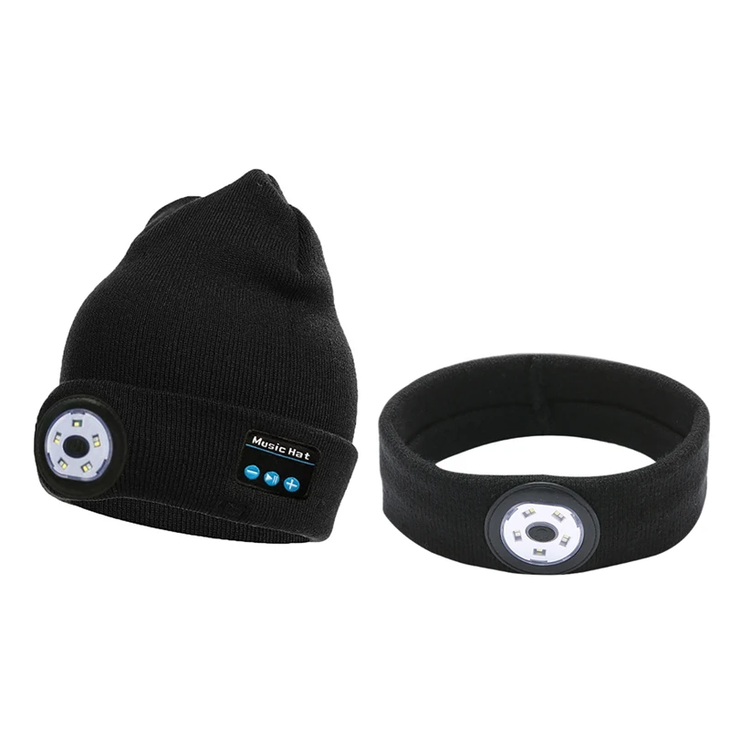 

Headlamp Flashlight Set LED Light Beanie Hat With LED Headband For Gift Men Women Kids Running Jogging Walking Hiking