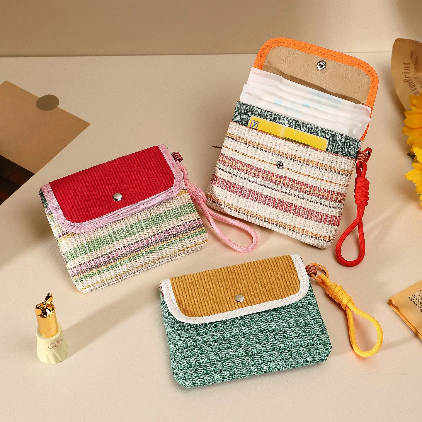 

Свежий клетчатый холст контрастного цвета в стиле пэчворк, каваи, конфеты, мини-карман для монет, сменный кошелек для хранения наушников, милый кошелек для мелочи