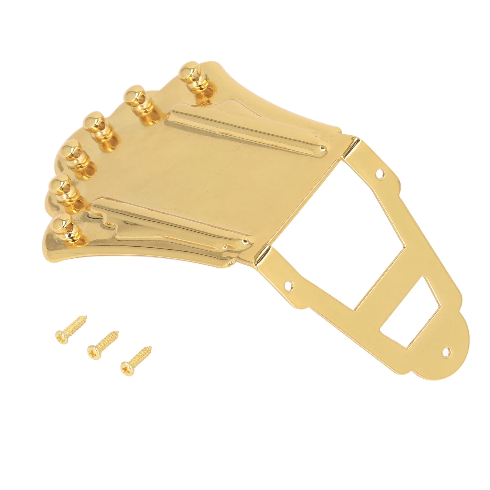 Guitar Tailpiece Replacement Solid Metal 6 Strings Guitar Trapezoidal Tailpiece for Archtop