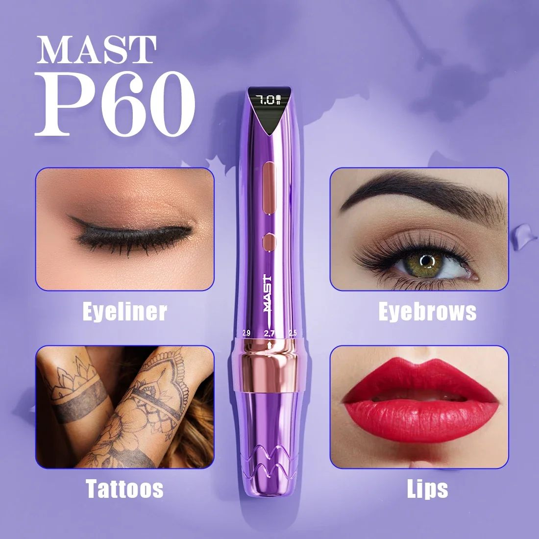 Mast P60 Permanent Makeup Machines 5 Strokes Wireless Tattoo