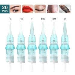 Tattoo Needles Cartridge Disposable Sterilized Safety Needle RS/RL/RM/M1 With Membrane For Tattoo Rotary Machines 20Pcs/Box