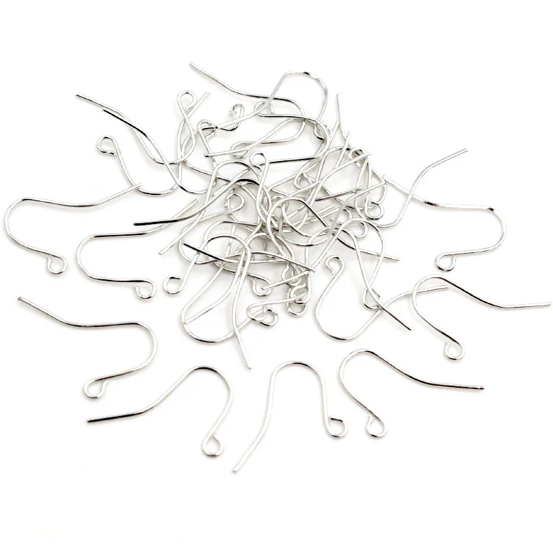 100 sztuk/partia 21x12mm srebrny kolor brązowy kolczyki haki ustalenia zaczep na ucho kolczyki zatrzaski do tworzenia biżuterii DIY earwire dostaw — zdjęcie 6
