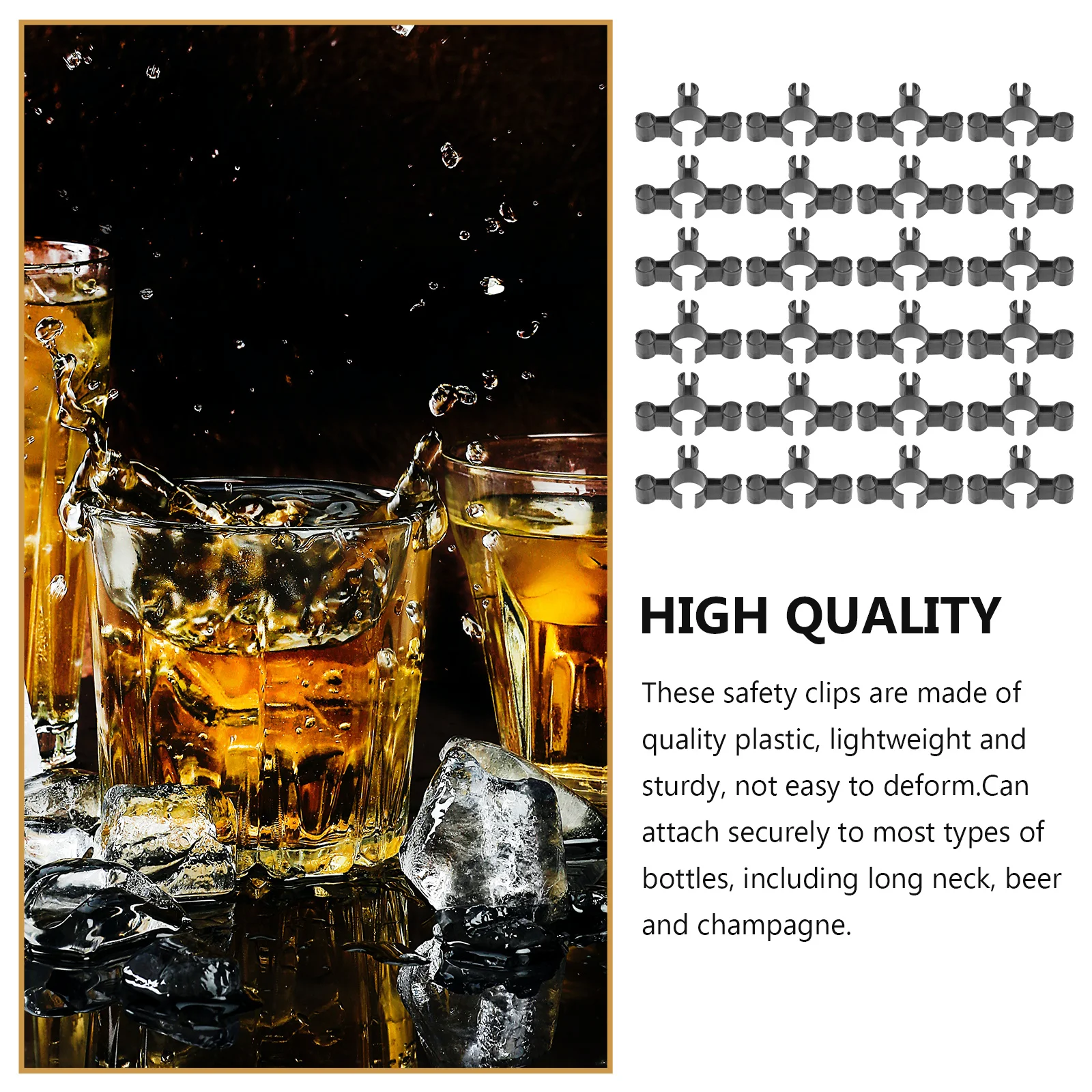 

24Pcs Bottle Holder Triple Clips Wine Bottle Support Party Supplies Plastic Safety Clamp Safety Clips