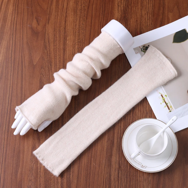 new-25-women's-100-wool-gloves-fashion-keep-warm-solid-color-knitted-autumn-winter-long-edition-available-in-multiple-colors