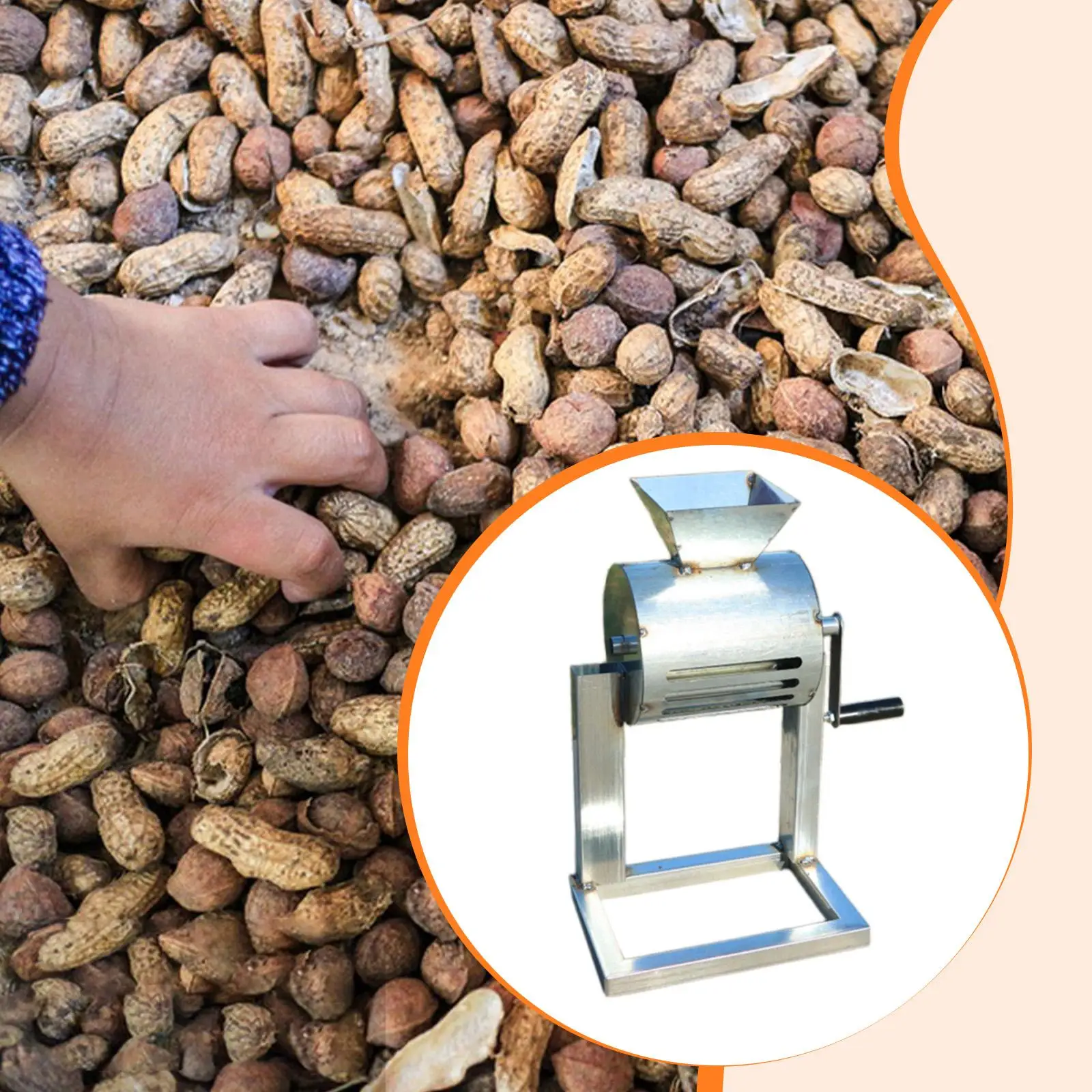 Tragbare Erdnuss-Schälmaschine, Metall-Handschalen-Entfernungswerkzeug, bequemer Griff für den gewerblichen Einsatz im Haushalt