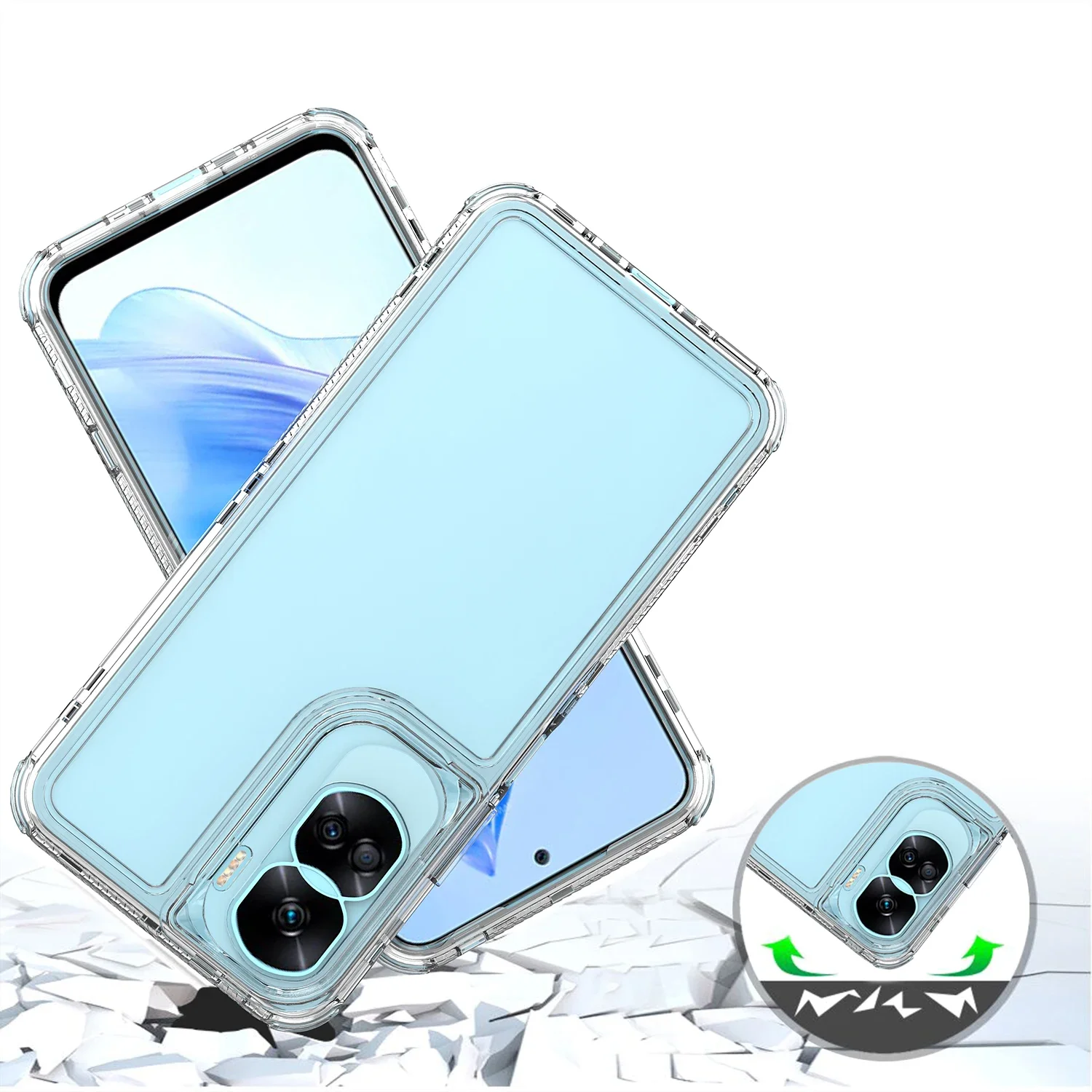 3 in 1 Hybrid Armor Shockproof Phone Case For Honor 90 Lite 6.7 inches Hard Plastic Frame Transparent TPU Back Cover Fundas