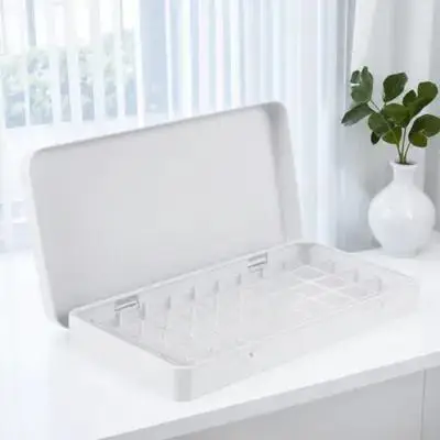 1Set Watercolor Box Premium Iron Frame with Plastic Empty Pans Rectangular Lightweight Portable Art Paint Box for Students