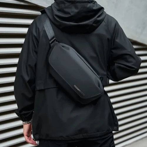 MATE ELAN-Bolso de hombro tipo bandolera fino para negocios urbanos, riñonera impermeable a la moda para hombre, bolsas de pecho, color negro, el mejor bolso para iPad