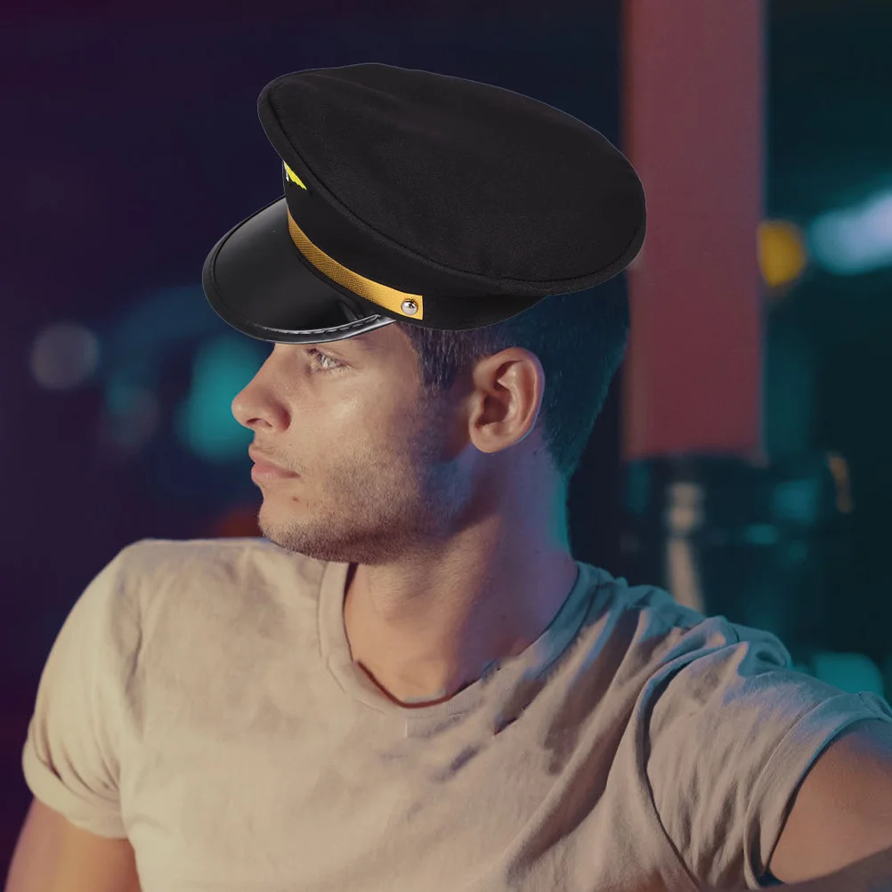 2 szt. Kapelusz marynarski z regulacją dla dorosłych, kapelusz kapitana jachtu, kostium, akcesorium na imprezę na łodzi dla mężczyzn i kobiet, biały czarny