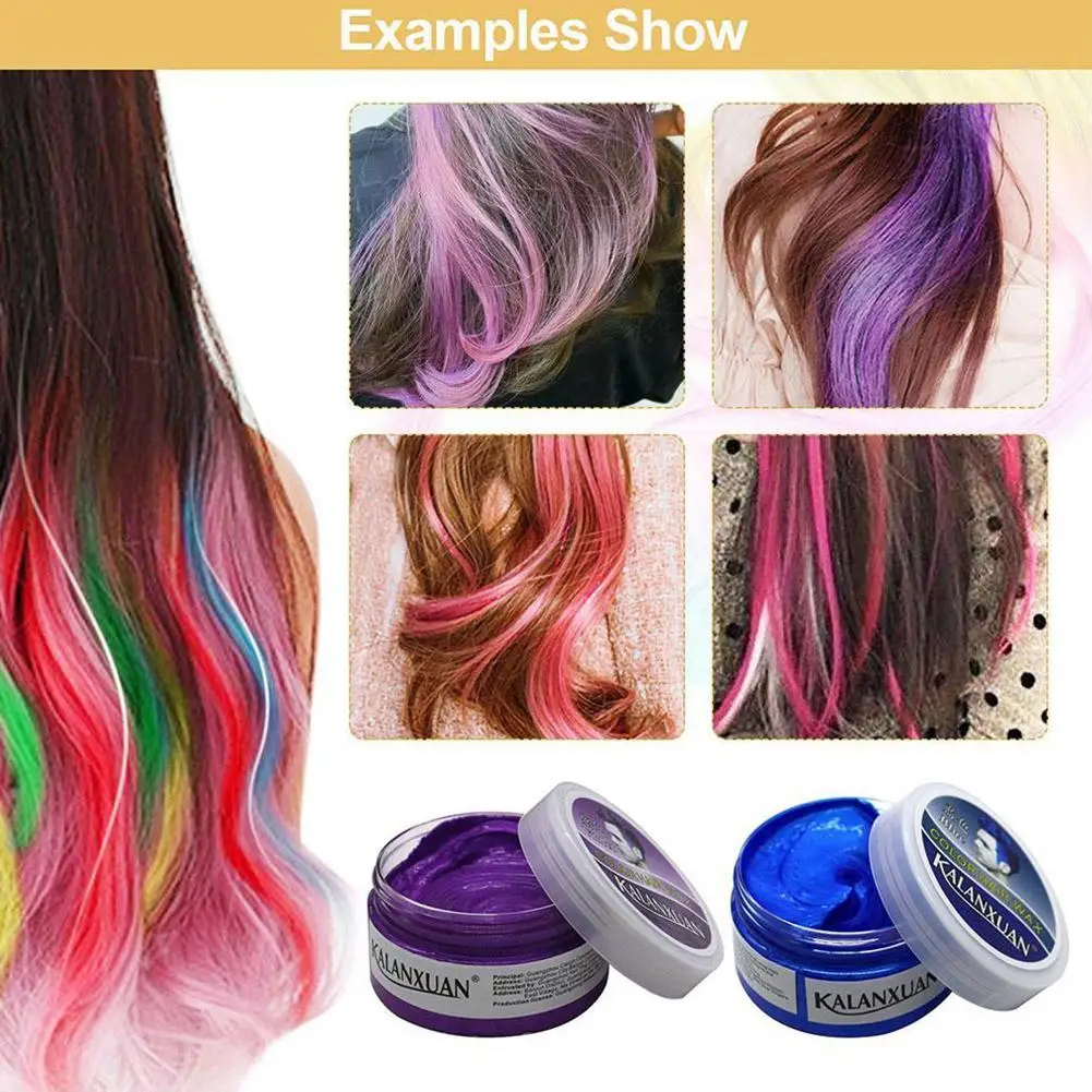 9-kleuren haarkleuren wasverf klei tijdelijke vormpasta zwarte kleur haarklei tijdelijke haarverf blauw bordeaux oma grijs