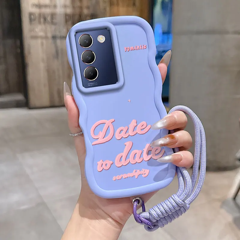 Casing HP vivo V40 SE, V Y T 3 51 33 28 30 53 S Lite, Desain Rapih dan Tali Lanyard, Modis, Fleksibel, Cocok