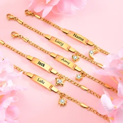 Name Custom Bracelet,Stainless Steel 3 To 1 Nk Zircon Chain Sun/Star/Moon/Heart/Butterfly Date Engrave Bracelets