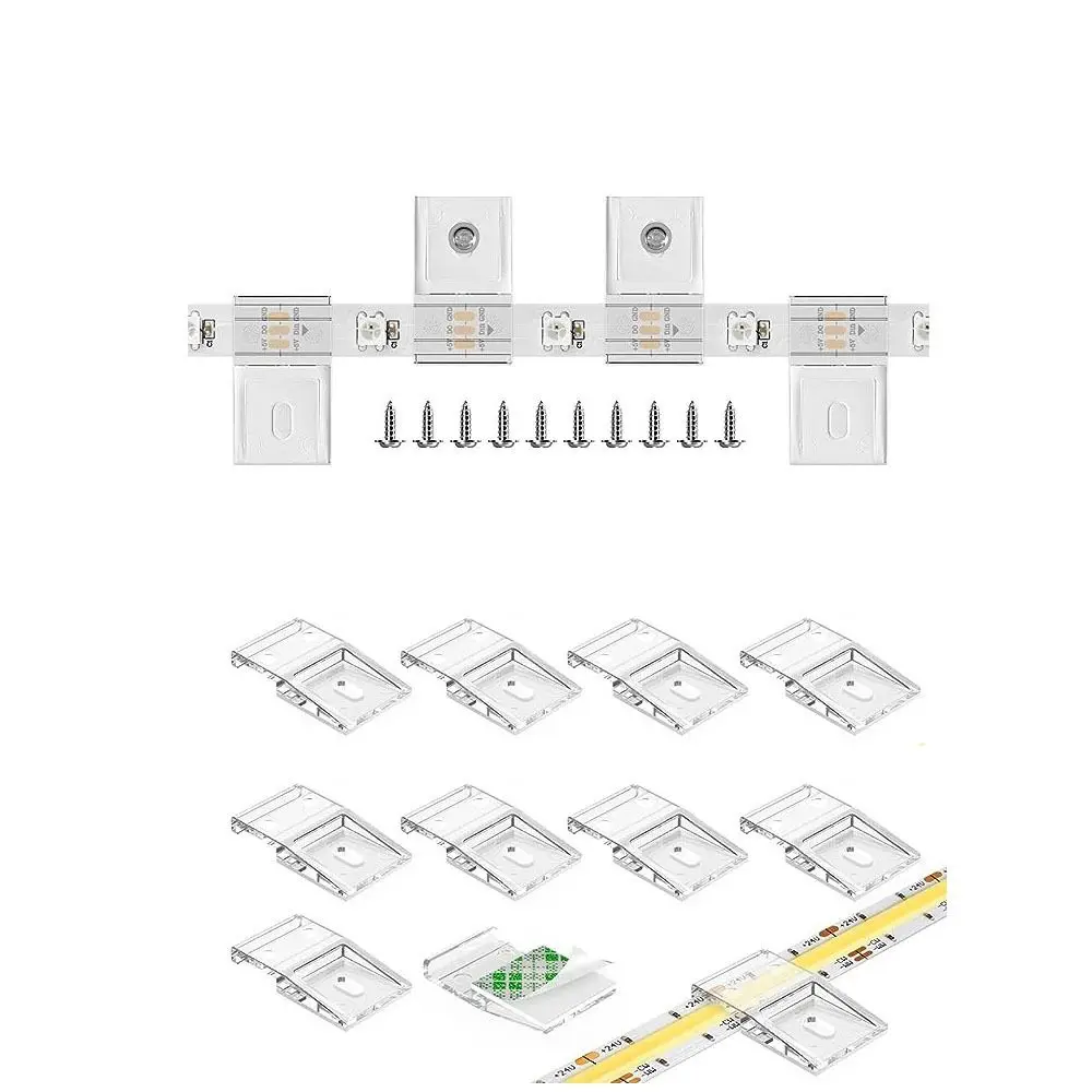 WS2812B WS2811 10mm PCB LED Light Strip Clip FCOB COB SK6812 RGBW Wiring Buckle Clip with Screw Light Strip Clamp High-quality