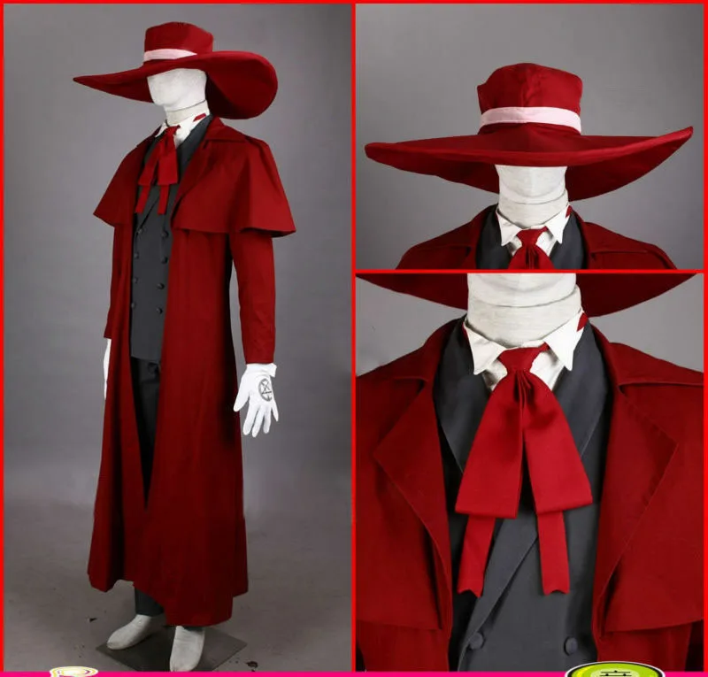 Hellsing Alucard Cosplay Costume only coat hat Costume full sets Alucard Cosplay