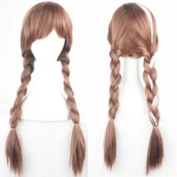 2021 New Long Braiding Elsa Anna Wig Cosplay Anime Synthetic Hair Heat Resistant Halloween Costume Brown Blonde Braided Wigs