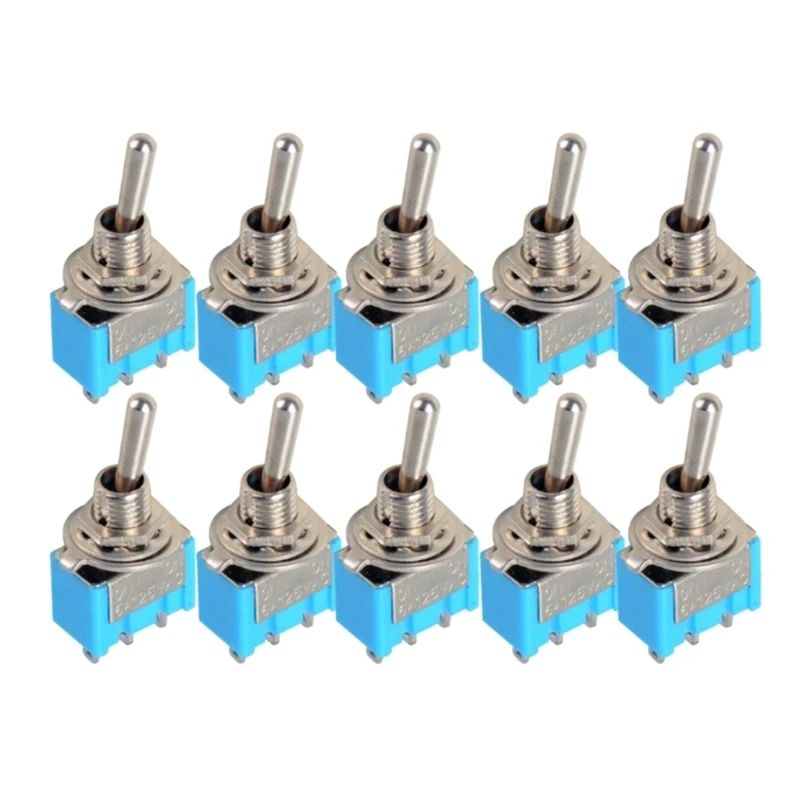 10pcs MTS-103 3-Pin Miniature Toggle Switches Micro Latching On Off Flat Handle