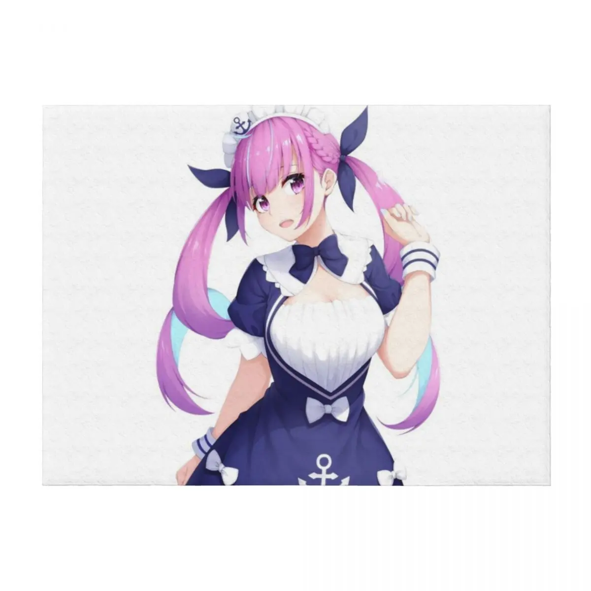 

Minato Aqua Hololive Cute Maid Anime Girl Throw Blanket Cute Plaid Custom Sofas Sofa Quilt Blankets