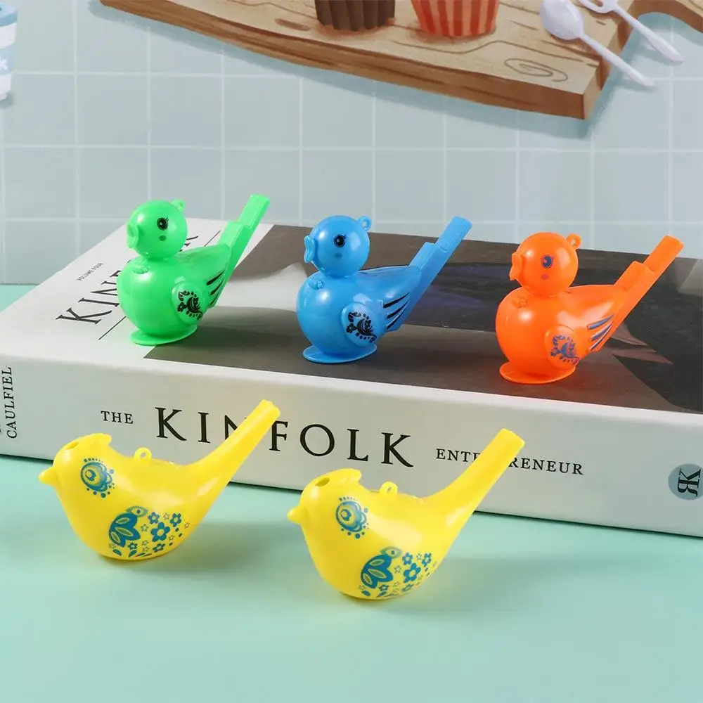 5PCS Noise Maker Funny Water Bird Whistle Colored Drawing Party Whistles Plastic Educational Musical Bathtime