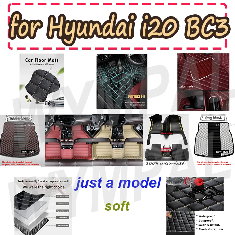 

LUXURY Car Floor Mats For Hyundai i20 BC3 2021 2022 2023 5seat Car Floor Mats