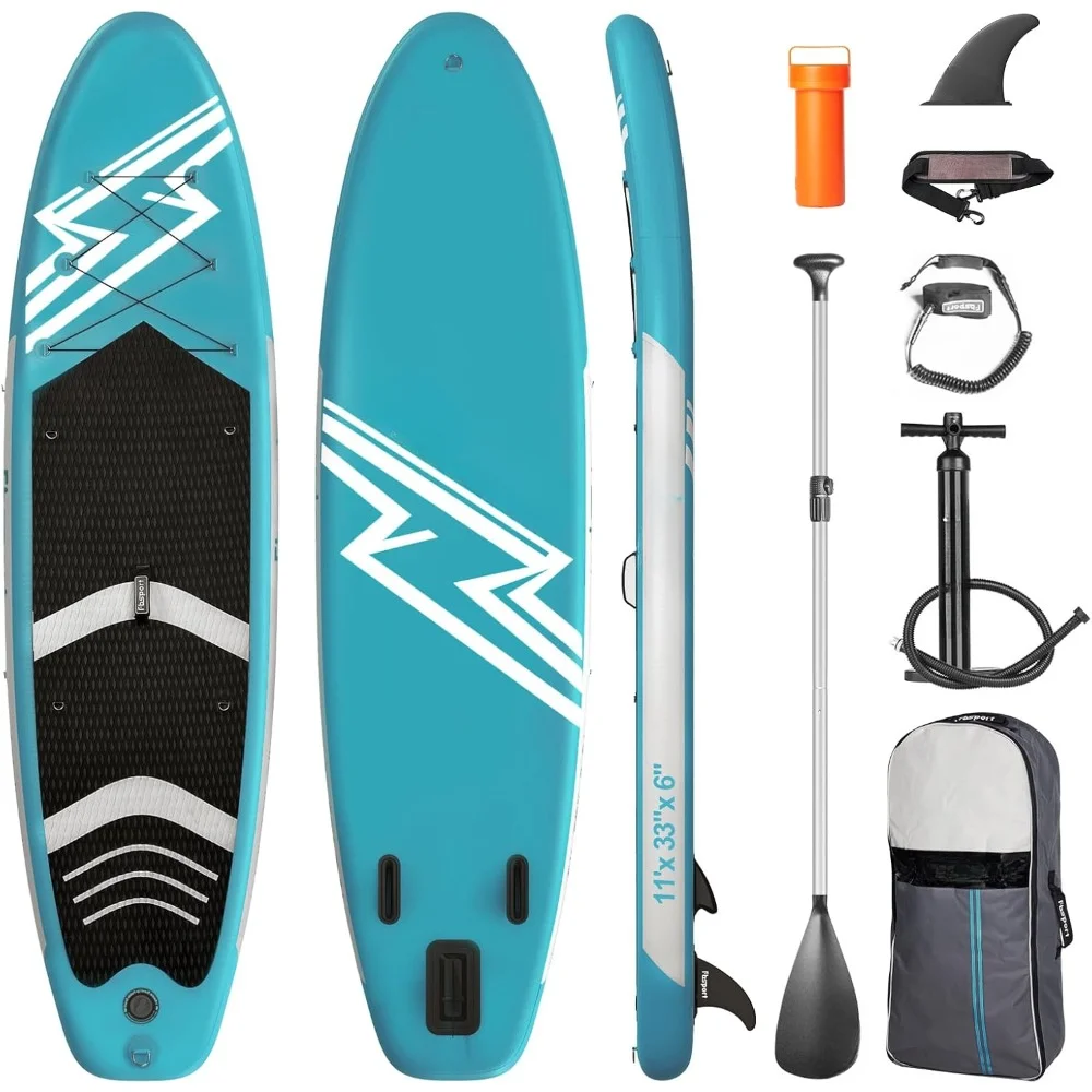 11' Premium Stand Up Paddle Board, Yoga Board with Durable SUP Accessories & Carry Bag | Wide Stance, Surf Control