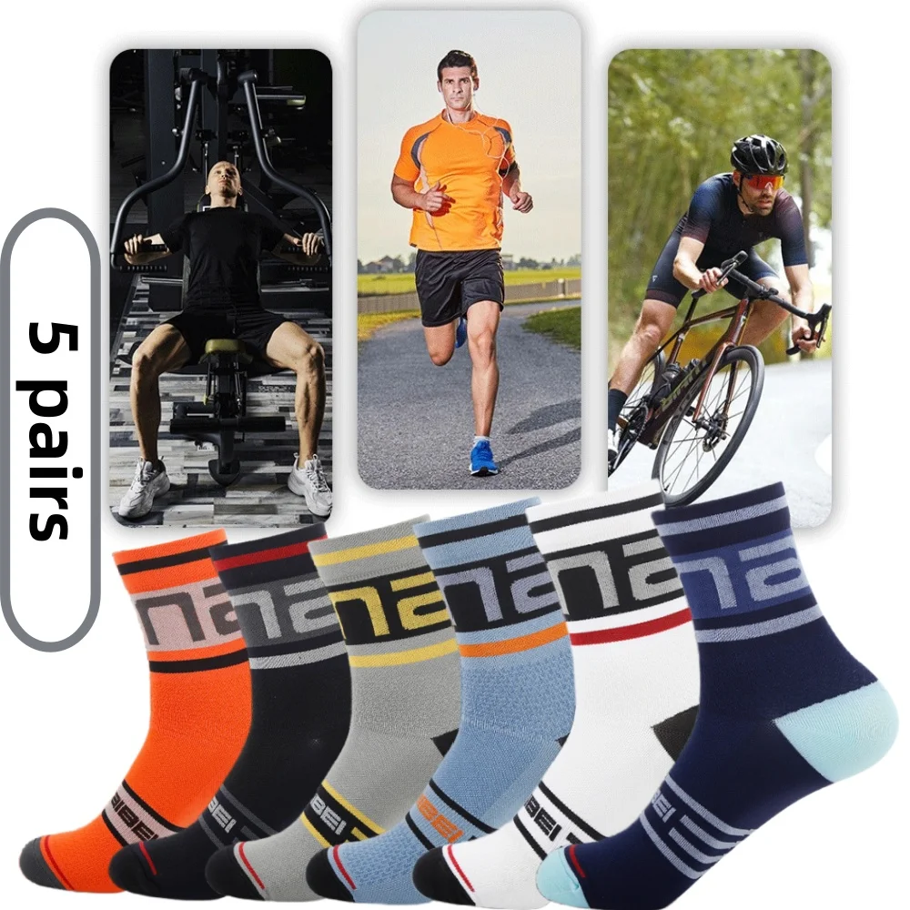 

5 пар/лот, новые велосипедные носки, нескользящие футбольные носки, мягкие дышащие носки для бега, йоги, баскетбола, пешего туризма, спортивные носки с ручкой