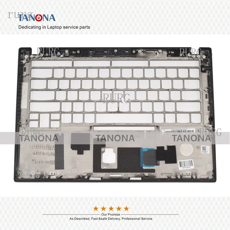 R+ New 02DM407, compatible with FOR Lenovo ThinkPad T490S, palm rest upper case, keyboard bezel, with FPR