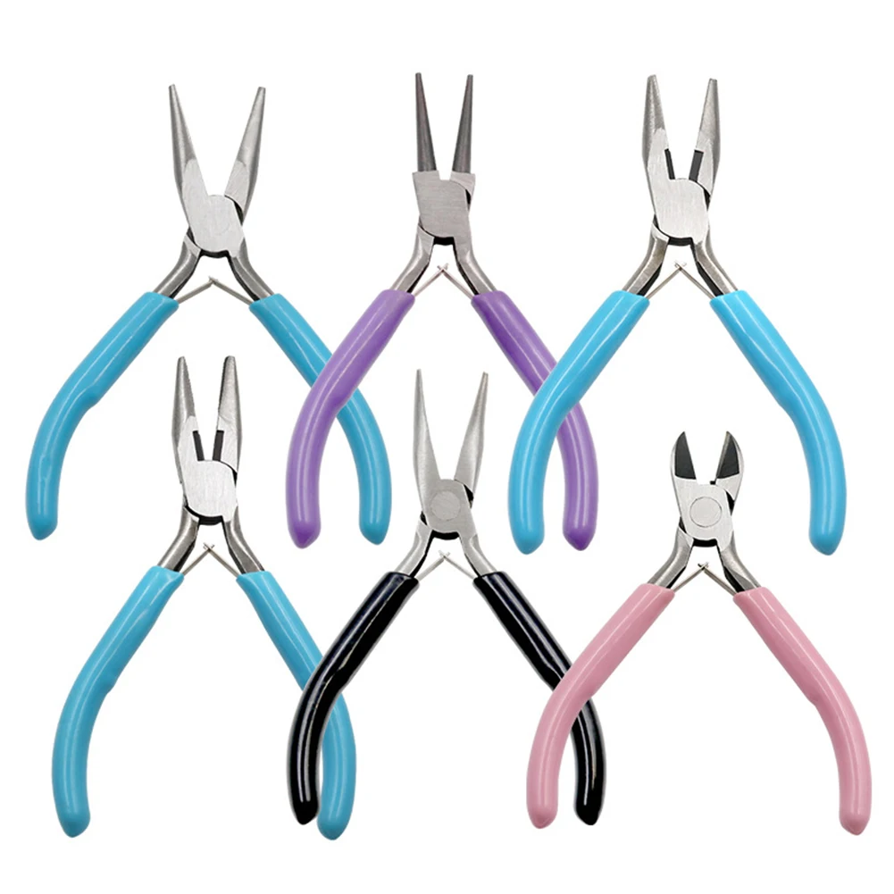 Small Pliers Stainless Steel Tong Head Jewelry Pliers Making Tool DIY Multi-purpose Tool Pliers Round Needle Nose Pliers Parts