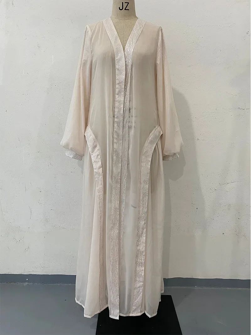 Abaya musulmana Eid para mujer, cárdigan largo, vestido modesto de Jalabiya, Ramadán, Marruecos, Dubai, Abayas, caftán islámico, Vestidos árabes