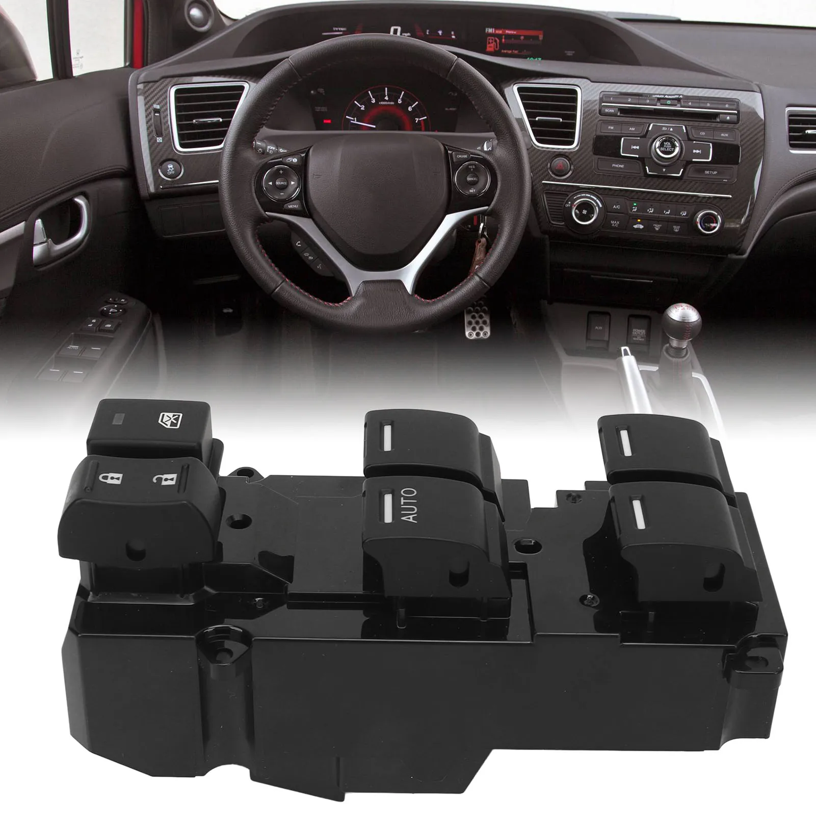

Power Window Switches Gently Press Power Master Control Window 35750 TR0 A21 Ergonomic for 2012 To 2013