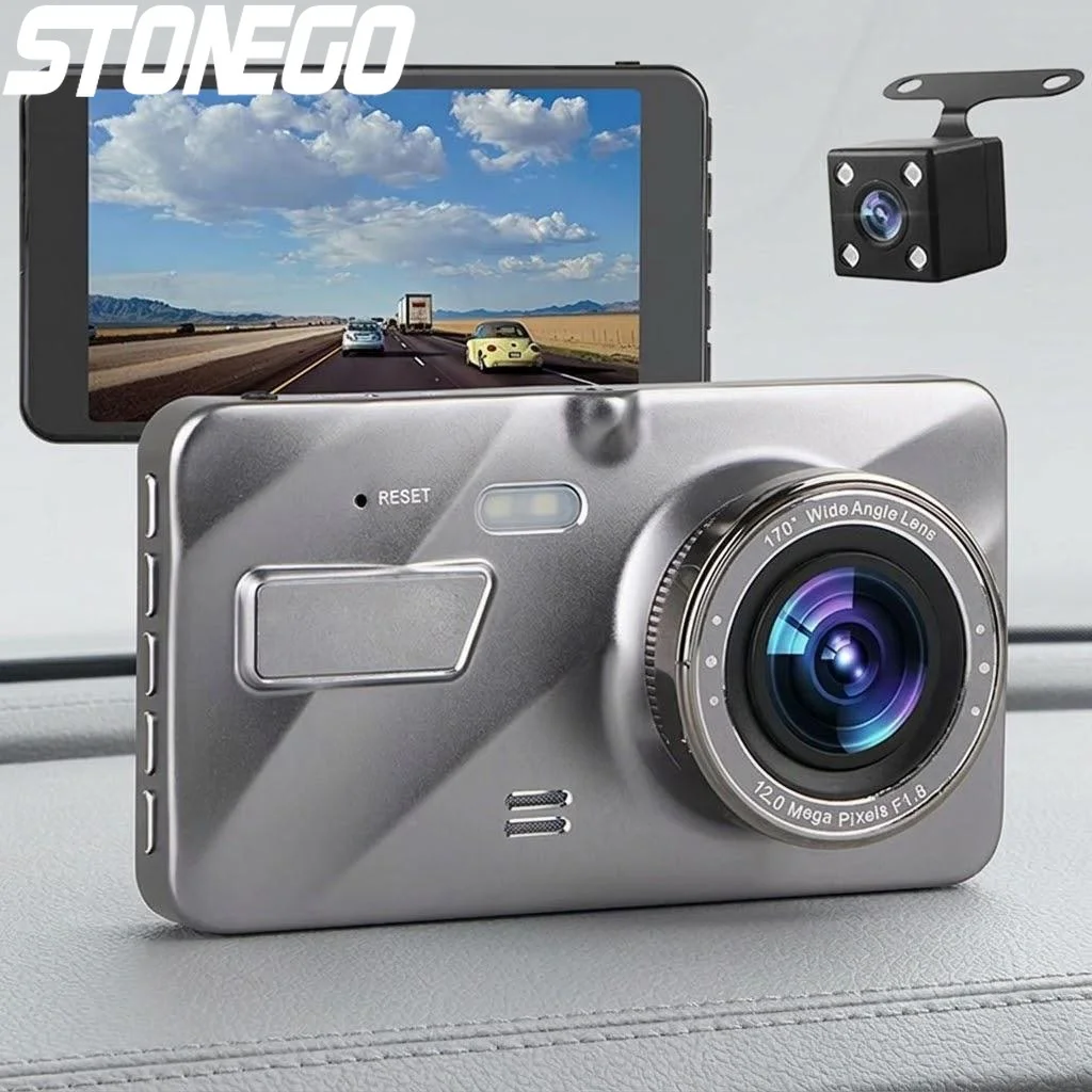

1080P Dual Dash Cam Front Rear Car DVR 4 Inch LCD Night Vision 170 Wide Angle G Sensor Loop Recording Parking Monitor