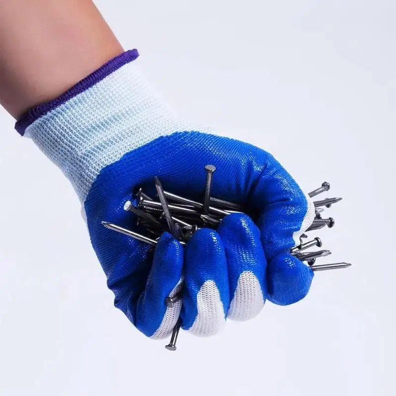 

Non-slip Wear-resistant Breathable Nitrile Gloves Industrial Labor Building Construction Safety Non-slip Work Gloves