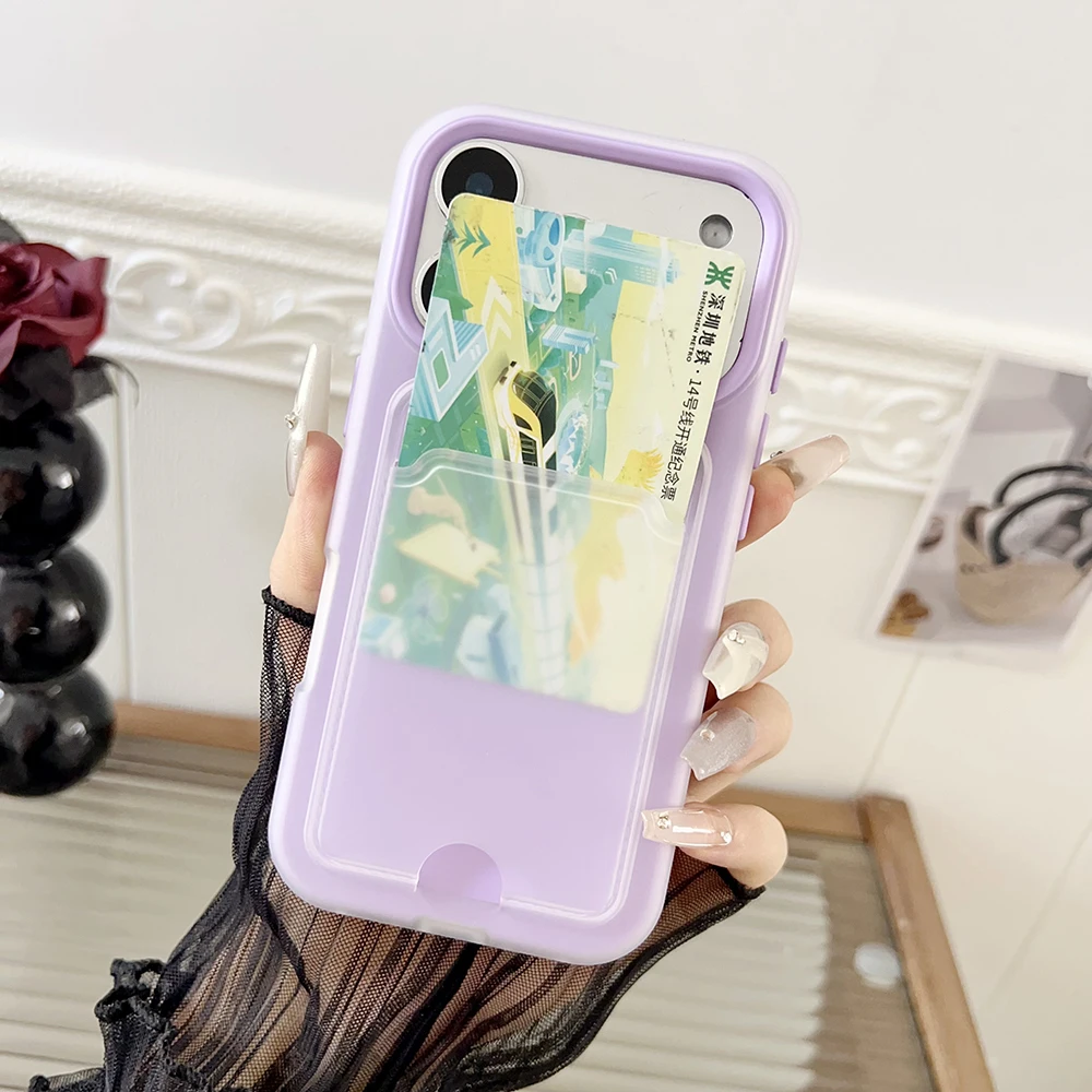 Stoßfeste Silikon-Handyhülle für iPhone 15 14 13 12 11 17 18 Pro Max Plus Schutz ID ATM-Kartentasche Abdeckung für iPhone 17pro – Detail 8