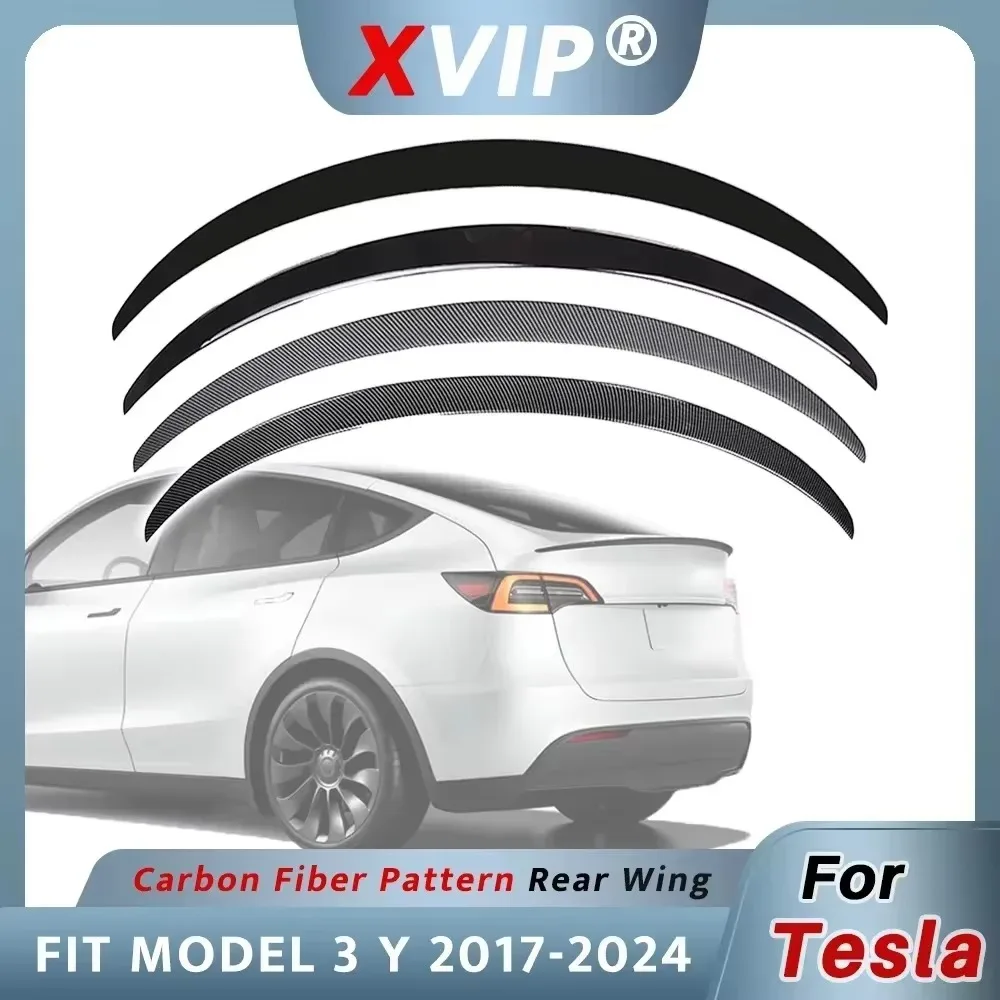 

XVIP Car ABS Spoiler Carbon Fiber Rear Spoiler Wing Accessory Glossy Matte For Tesla Model 3 2017-23 Highland 2024 Model Y 21-24