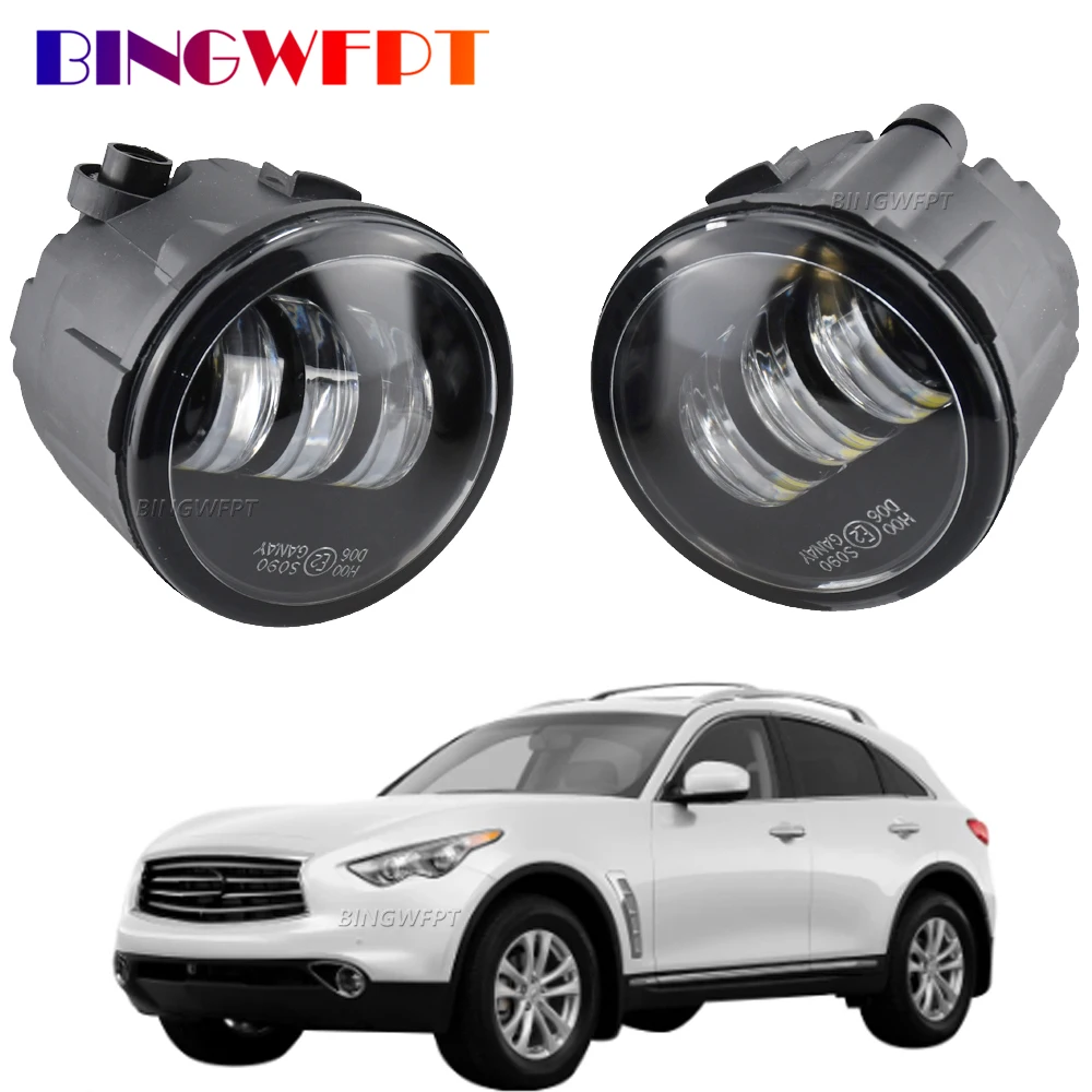 

2PCS For Infiniti FX FX35 FX37 FX45 FX50 FX30D 2006 2007 2008 2009-2015 Car LED Fog Light Daytime Running Lights DRL 12V H11