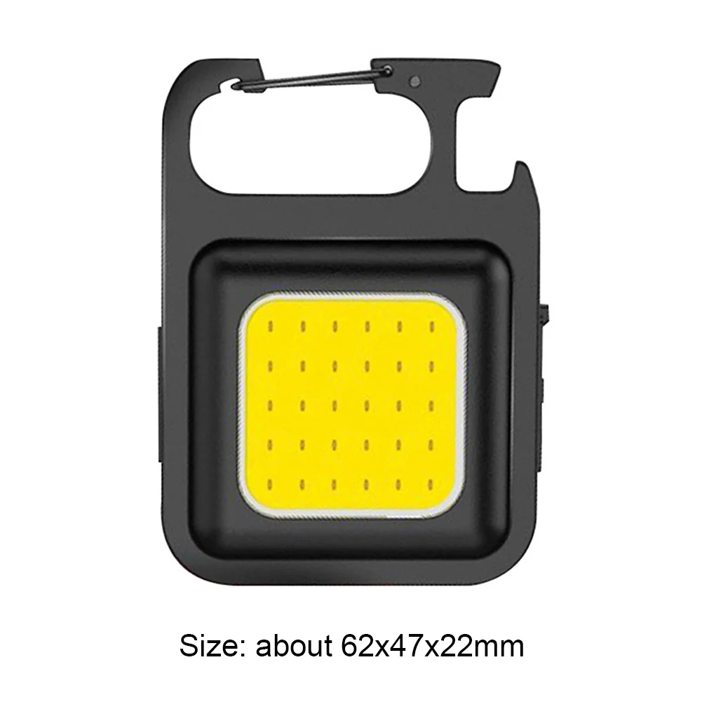 1-10Pcs Mini LED 500mAh Flashlight Work Light COB Pocket Work Light 4 Modes with Hook Bottle Opener for Outdoor Camping Hiking 