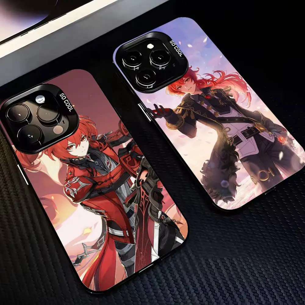 

D-Diluc K-Knight D-Dawn Phone Case For iPhone 17,16,15,14,13,12,11 Plus,Pro Max,XS,Colorful Silver Black Cover